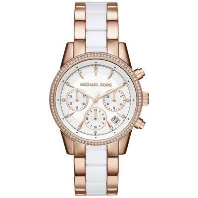 Michael Kors Ladies RITZ Two-Tone Rose Gold Watch - MK6324